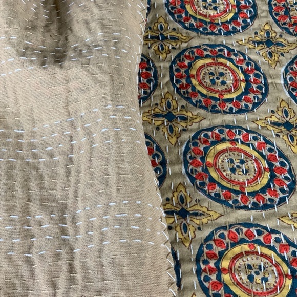 Hand Stitched Kantha Quilt Bedcover - Picture 8 of 10